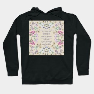 Love One Another Quote with Flowers by MarcyBrennanArt Hoodie